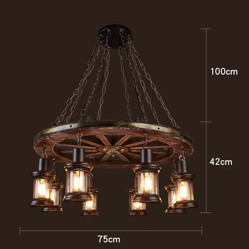 Rustic Lamp Coffee Bedroom Dining room Industrial Decor loft chandeliers Solid Retro Wood lamp suspension luminaire industrial