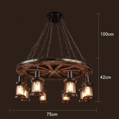 Rustic Lamp Coffee Bedroom Dining room Industrial Decor loft chandeliers Solid Retro Wood lamp suspension luminaire industrial