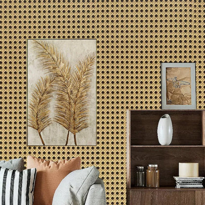 Classic 3D Rattan Wallpaper Waterproof PVC Wall Sticker Self-adhesive Removable Furniture Renovation Sticker