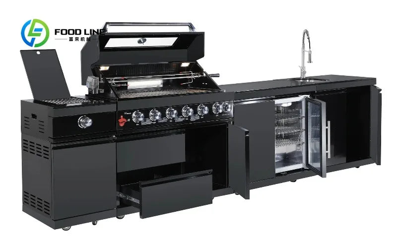 Durable Cabinets Outdoor Kitchen Set Home Garden Barbecues Bbq Grills Machine For Party Bbq Grills Outdoor Customize