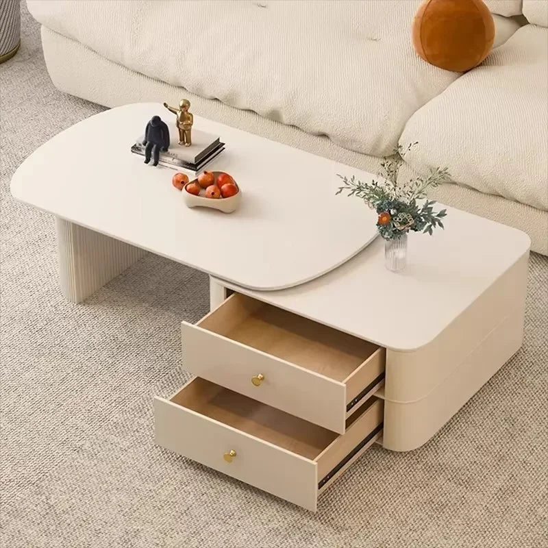 Round Trendy Coffee Table Living Room Originality Nordic Retro Style Coffee Tables Storage Oval Kaffee Tische Home Furniture
