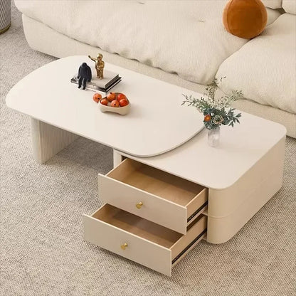 Round Trendy Coffee Table Living Room Originality Nordic Retro Style Coffee Tables Storage Oval Kaffee Tische Home Furniture