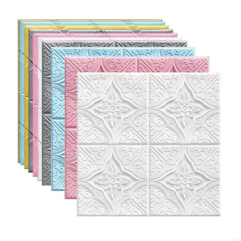 10Pcs Removable Tile Brick Wall Sticker Waterproof Background Wall Wallpaper For Home Office Decoration Easy to Install M4YD