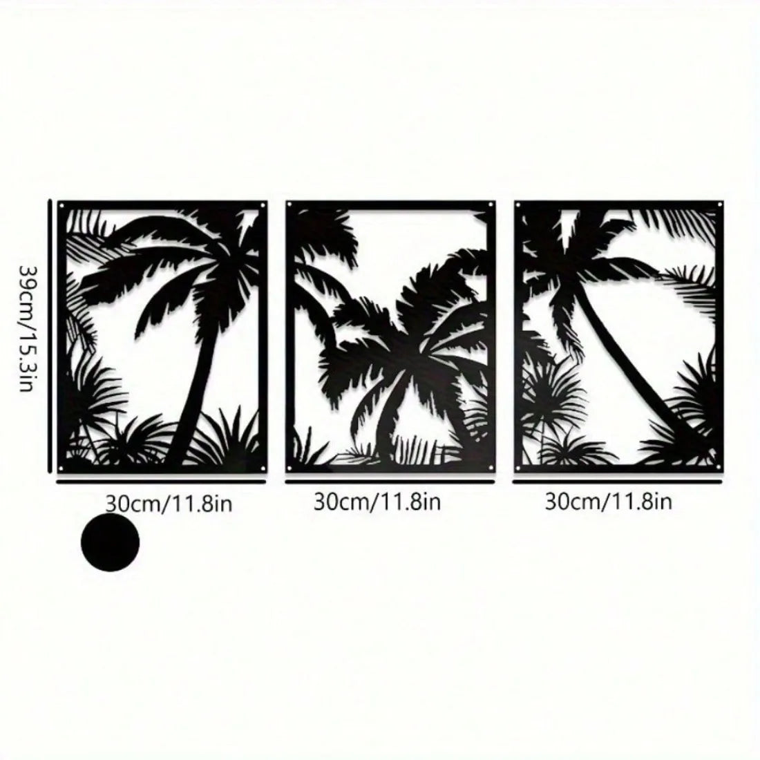 Metal Wall Art Palm Tree Decor, Modern Geometric Sunset Silhouette Home Boho Decor for Living Room Bedroom