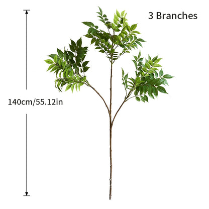 76-140cm Artificial Ficus Tree Large Fake Nandina Plants Plastic Palm Branch Tall Faux Sumac Plant For Home Garden Office Decor