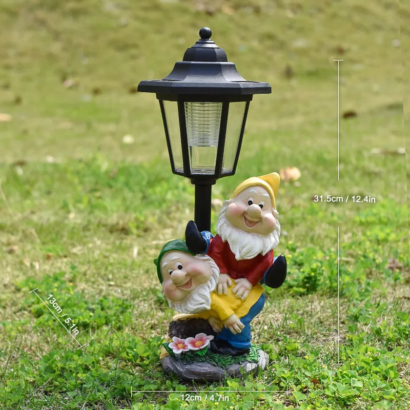 New Garden Solar Light Puppy Ornament Garden Ornament Sculpture Resin Craft Gift