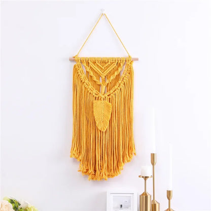Macrame Boho Wall Hanging Wall Background Living Room Home Decoration Hand-woven Cotton Nordic Art Tassel Tapestry Ornaments