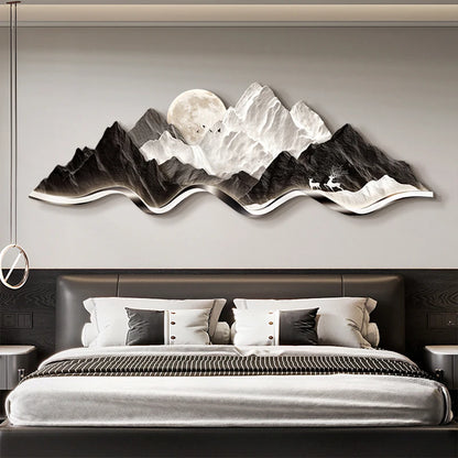 Light Luxury Living Room Painting New Led Light Mural Room Decoration Wall Lamp Living Room Home Interior Art Mural Accessories