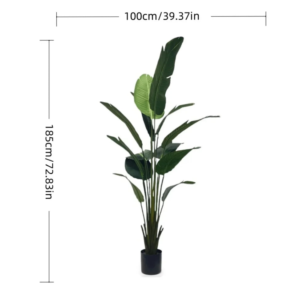 Live Natural Artificial Bird of Paradise Plant Bonsai Banana Tree Fake Leaf Trunk Indoor Outdoor Hotels Decor Greenery