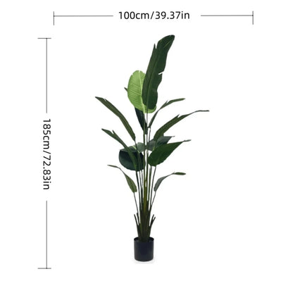 Live Natural Artificial Bird of Paradise Plant Bonsai Banana Tree Fake Leaf Trunk Indoor Outdoor Hotels Decor Greenery