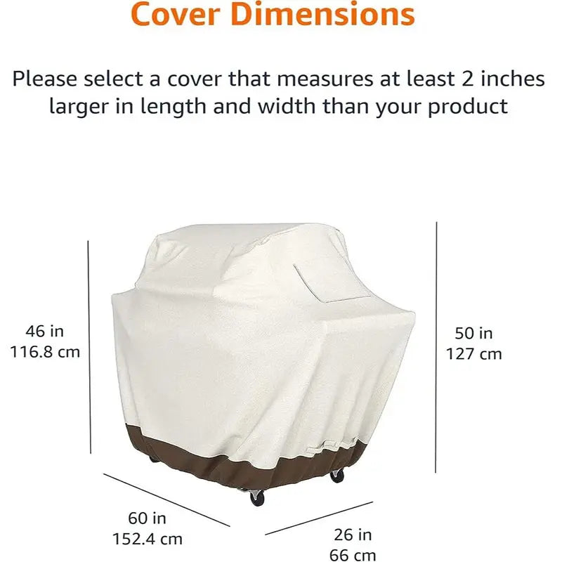 210D BBQ Beige Barbecue Grill Outdoor Gas BBQ Cover Dustproof Cover Oven Protective Cover Waterproof Oven Hood Furniture Cover