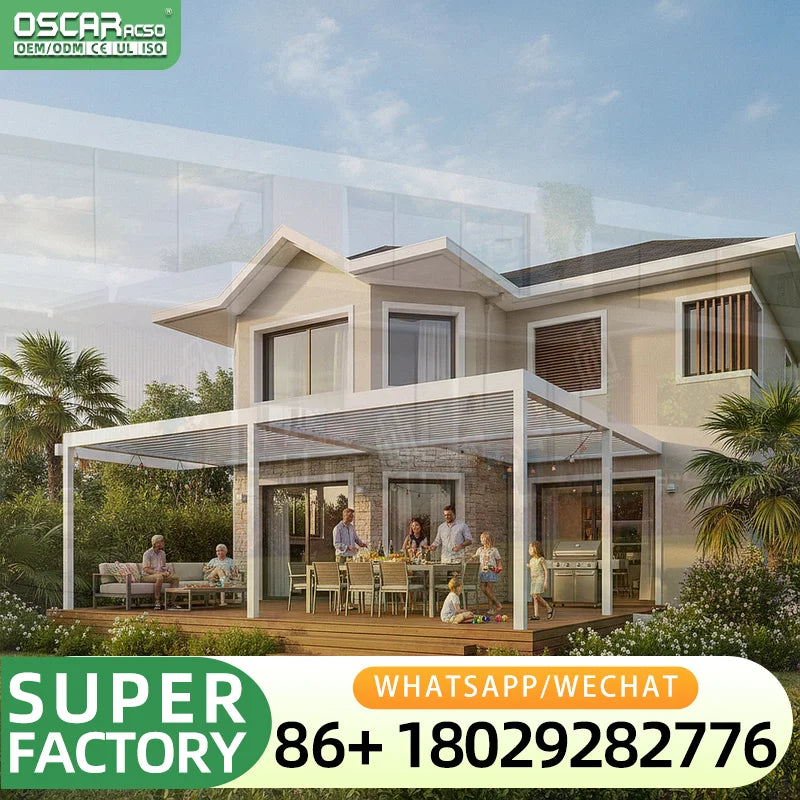 Motorized Outdoor Waterproof Aluminium Pergola and Pavilion Frame for Garden Patio Backyard Nature Bioclimate Furniture pergola