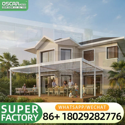 Motorized Outdoor Waterproof Aluminium Pergola and Pavilion Frame for Garden Patio Backyard Nature Bioclimate Furniture pergola