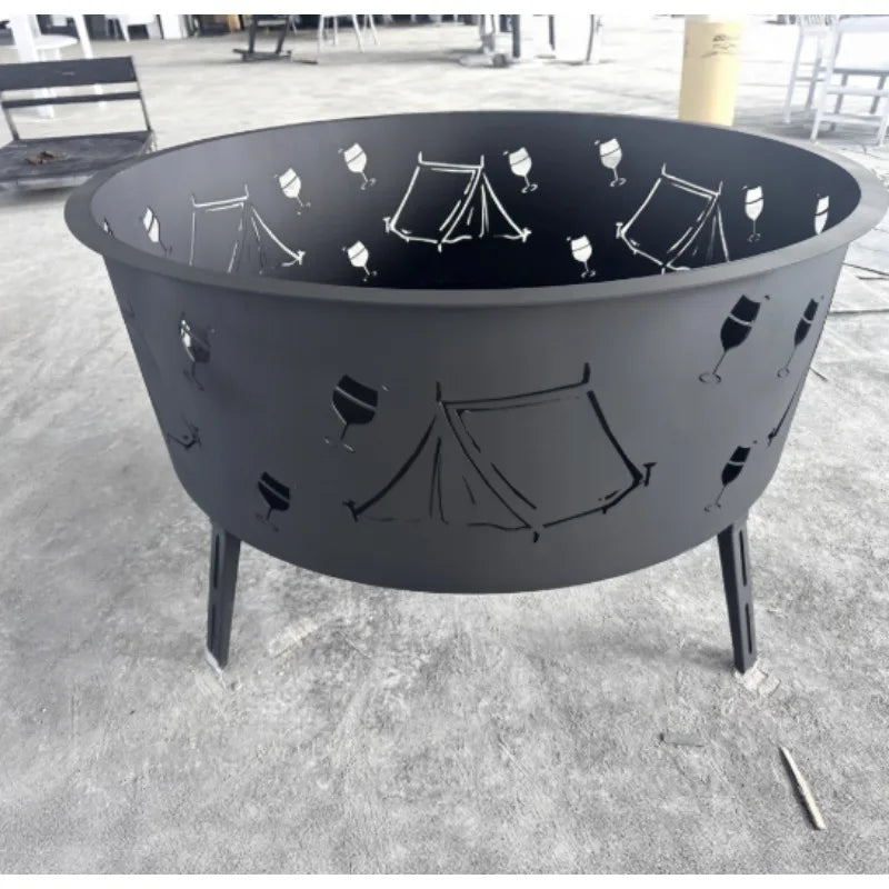 Smokeless 24.75 in Patio Fire Pit Wood Burning Outdoor Wood Pack Modern Design with Removable Ash Pan