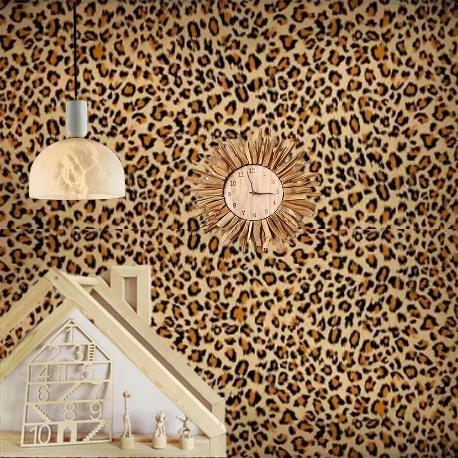 1 Pack of Leopard Print Self-adhesive Wallpaper TV Background Wall Home Decoration Building Materials Self-adhesive DIY Stickers
