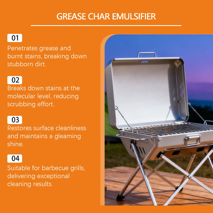 BBQ Grill Cleaner Spray Grease & Char Remover Spray for Grill Oven Pan Heavy Duty Degreaser for Outdoor & Kitchen Cleaning