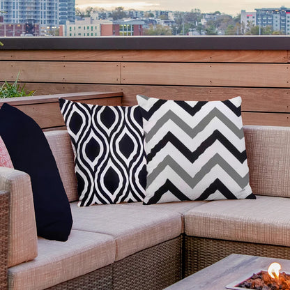 Geometric Outdoor Throw Pillow Covers Decorative Twill Waterproof Cushion Cover Modern Home Pillow Case for Sofa Patio Garden