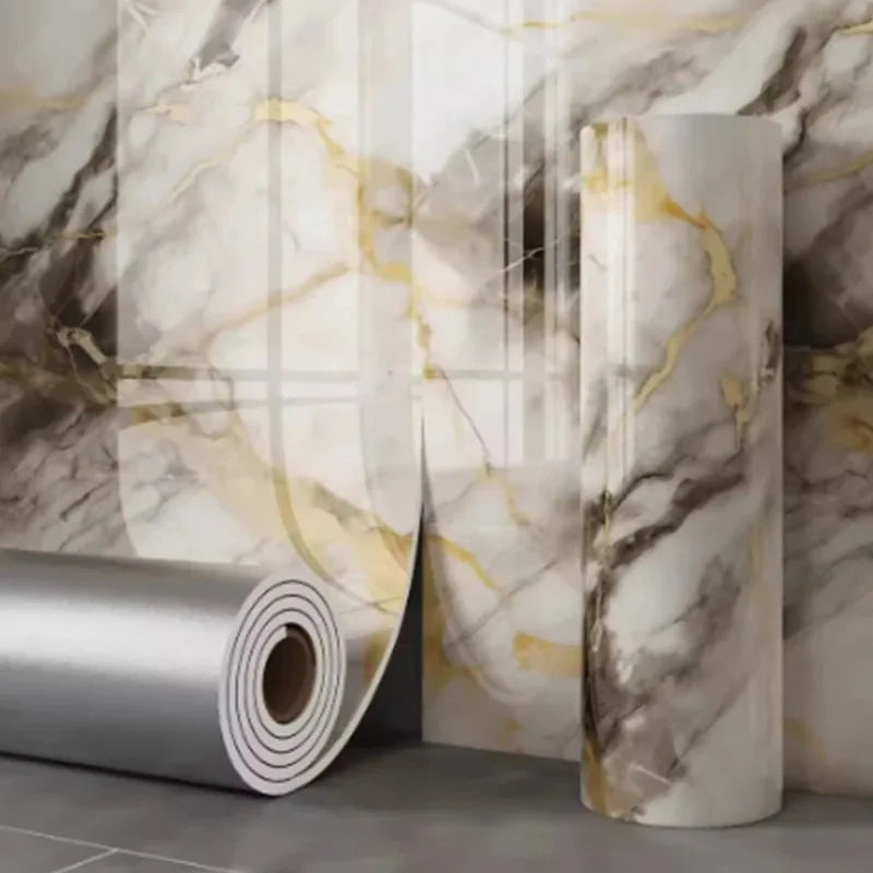 Thick foam marble wallpaper 1 roll waterproof and antifouling wall sticker self-adhesive wallpaper for bedroom and living room