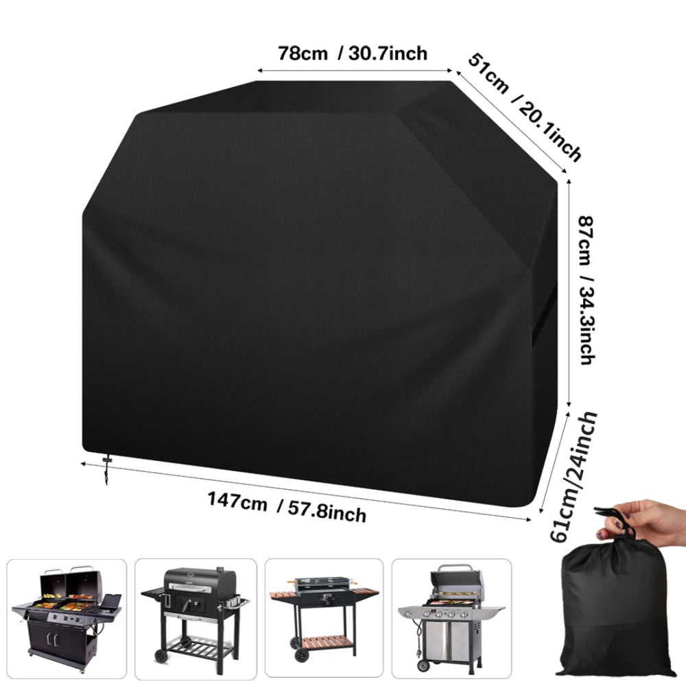 Waterproof Grill BBQ Cover Heavy Duty Barbecue Cover Weather UV & Fade Resistant with Adjustable Straps Gas Grill Cover