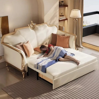 Italian Sleeper Living Room Sofa Apartment Romantic Design Leather Sofa Large Comfortable Muebles Para Habitacion Home Furniture