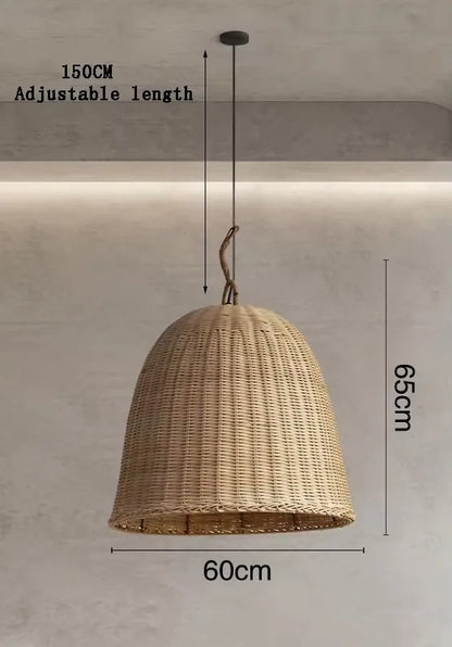 Bamboo Pendant Lamp Wabi Sabi Style Japanese Living Room Retro Lamp Chinese Homestay Bedroom Tea Room Zen Restaurant Lighting