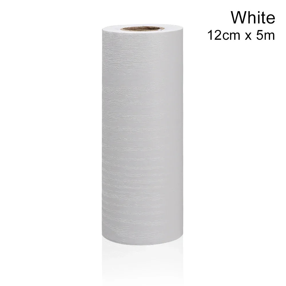 Self-adhesive PVC Waterproof Wood Waist Line Wallpaper Skirting Line Wall Border Stickers Home Decor