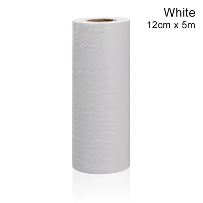Self-adhesive PVC Waterproof Wood Waist Line Wallpaper Skirting Line Wall Border Stickers Home Decor