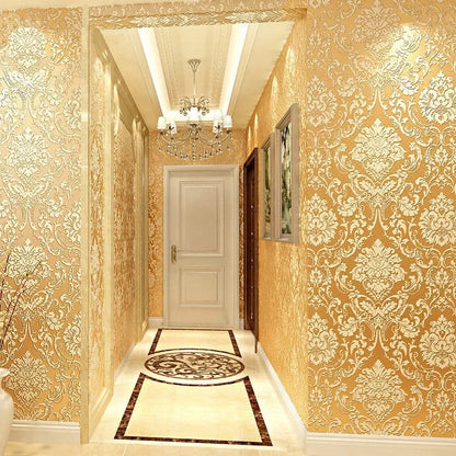 European Style Non-woven Wallpaper Bedroom Living Room Sofa TV Background Wall 3D Embossed Wallpaper