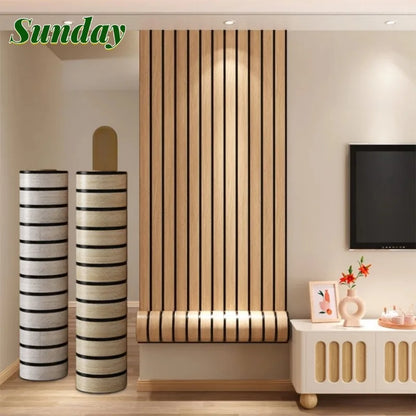 Faux Grille Wallpaper Wall Decoration Thick Foam Wood Grain Contact Paper Peel and Stick Wallpapers for Living Room Background