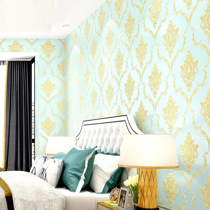European Style Wallpaper For Bedroom Walls 3D Damascus Non-woven Dining Living Room Sofa TV Background Wall Papers Home Decor
