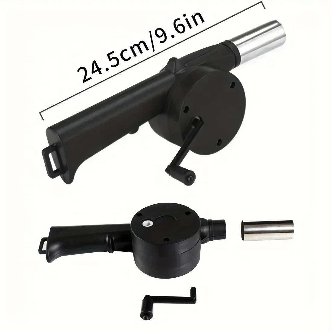 Portable Hand Crank BBQ Fan Grill Air Blower Speed Control for Outdoor Camping Picnic Fire Pit Charcoal Smoker Wind Maker