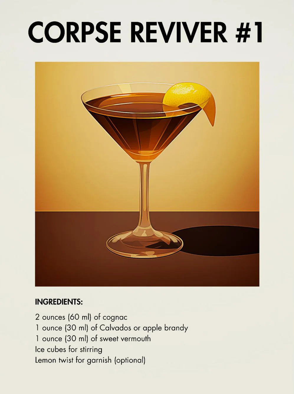 Classic Simple Bar Drinks Liquor Cocktail Bartending Recipe Poster Canvas Art Painting Prints Home Room Bar Wall Decoration