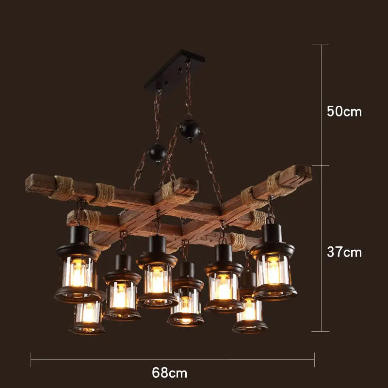 Rustic Lamp Coffee Bedroom Dining room Industrial Decor loft chandeliers Solid Retro Wood lamp suspension luminaire industrial