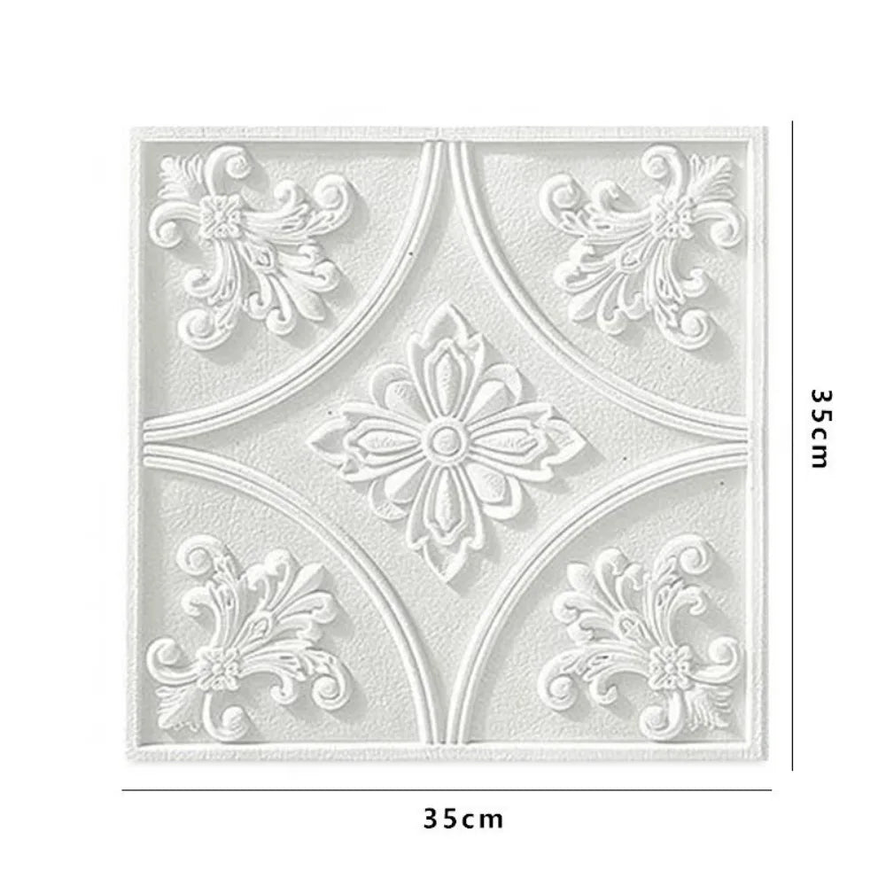 35*35cm 3D Foam Ceiling Waterproof Anti-collision Wall Stickers Peel and Stick Self-adhesive Background Wallpaper Bed Room Decor