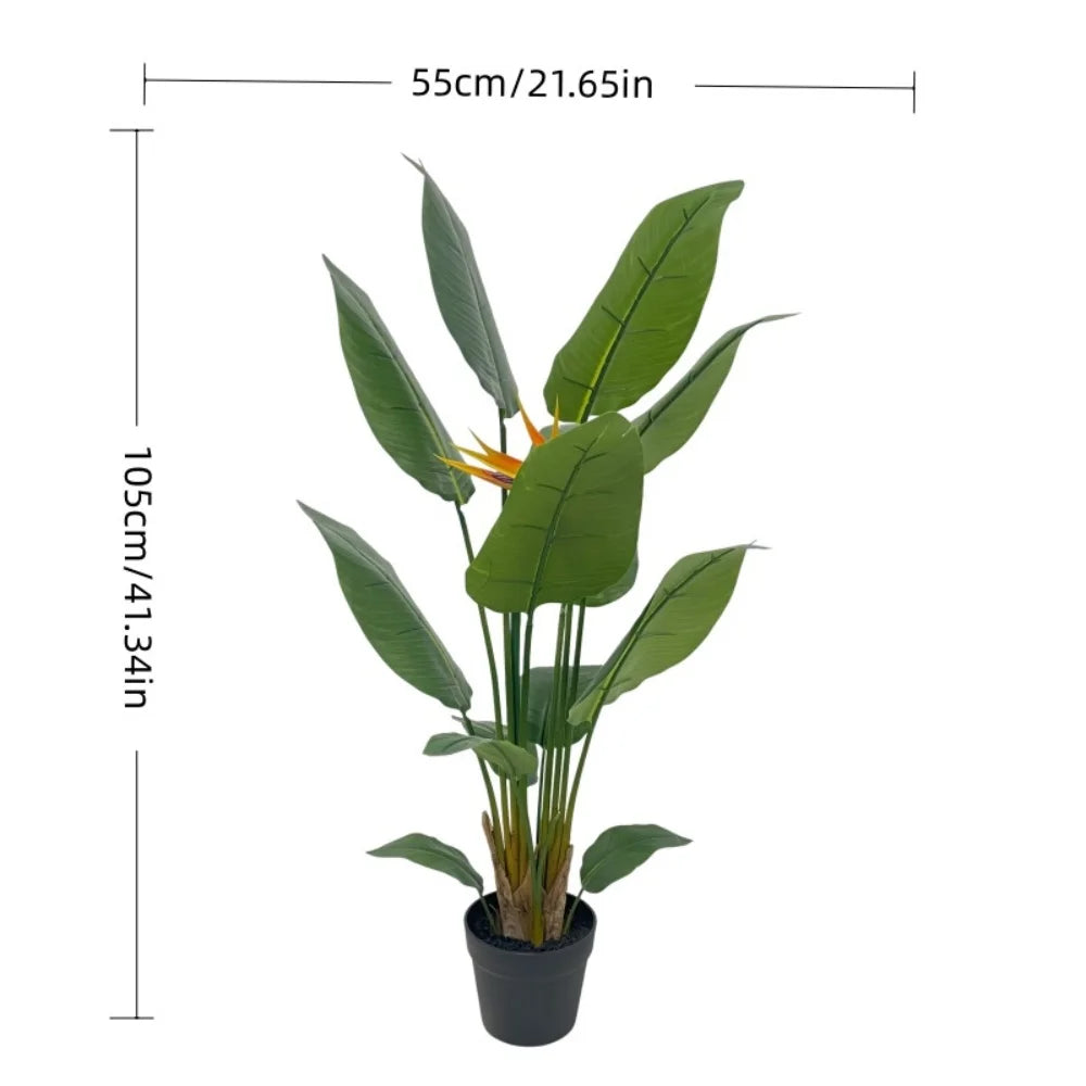 Live Natural Artificial Bird of Paradise Plant Bonsai Banana Tree Fake Leaf Trunk Indoor Outdoor Hotels Decor Greenery