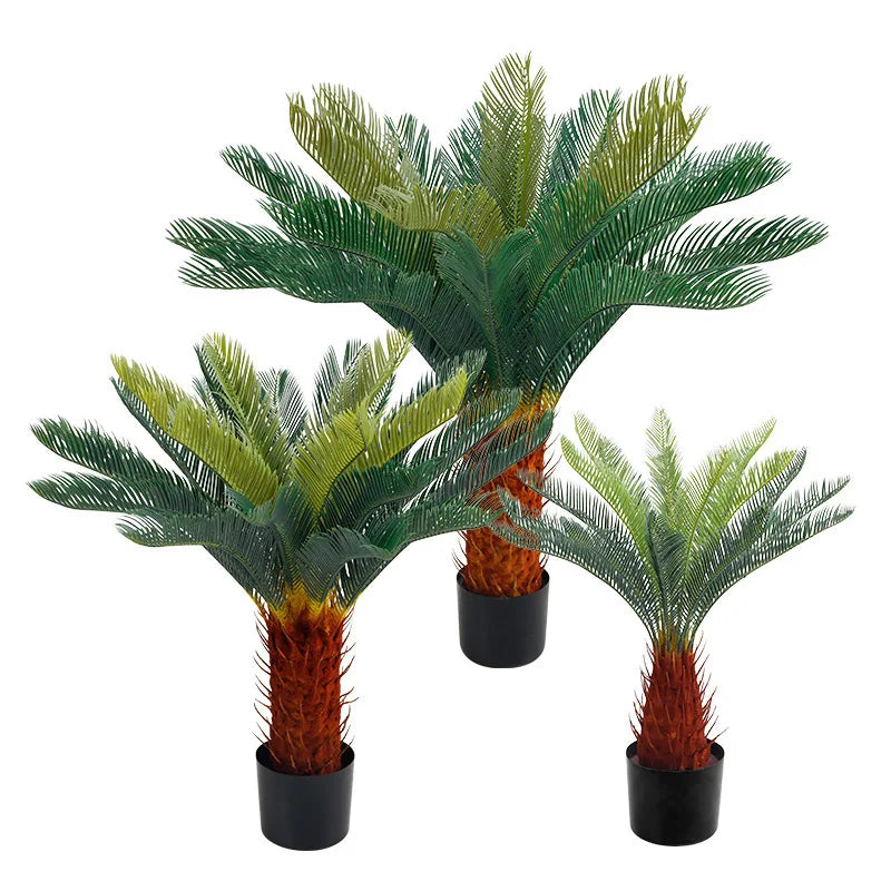 Indoor and outdoor decorative plants artificial iron trees potted large cycad fake green plants