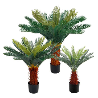 Indoor and outdoor decorative plants artificial iron trees potted large cycad fake green plants
