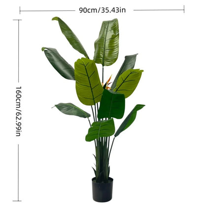 Live Natural Artificial Bird of Paradise Plant Bonsai Banana Tree Fake Leaf Trunk Indoor Outdoor Hotels Decor Greenery