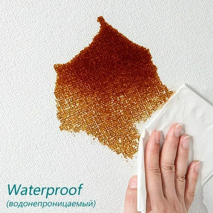 Self Adhesive 3D Linen Texture Wallpaper Moisture Proof Thickened Wall Stickers Panels for Living Room Bedroom Home Decor