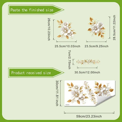 Creative Golden Floral Aesthetic Home Decoration Wallpaper Living Room Modern Art Mural Bedroom Toilet Decal Bathroom Wall Decor