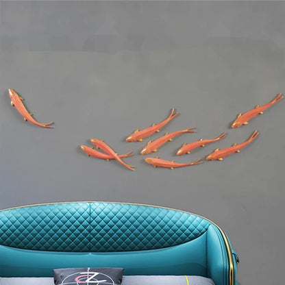 Living Room Background Wall Creative Decoration Wall Hanging Dining Room Wall Decoration Hanging Fish