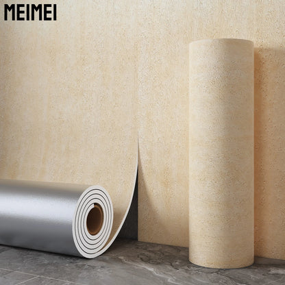 Stone Textured Imitation Roman Travertine Slate Wallpaper Self Adhesive Thickened Stretchable Flexible Wall Sticker Decoration.
