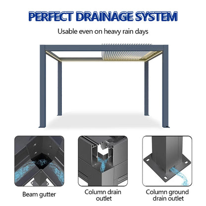 High Quality Electric  Roof for Outdoor Residential Use Aluminum Pavilion Pergola