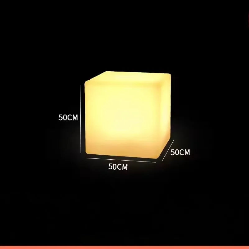 Outdoor Remoter Controlled LED Light-emitting Cube Seat 16 Colors KTV Bar Stools Rechargeable Desktop Night Lamp Waterproof