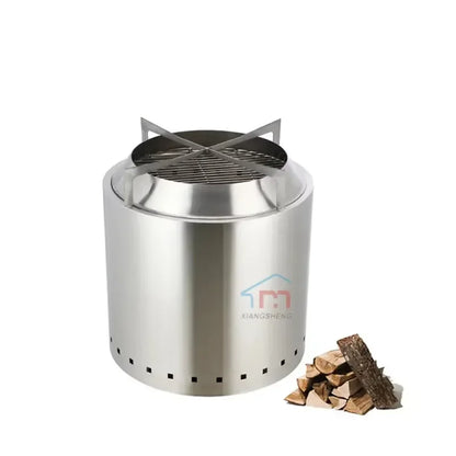 Portable Outdoor Camping Firewood Boiling Grill Stainless Steel Smokeless Fire Pits Stove Fire Barrel