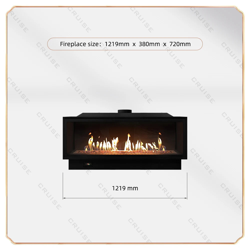 CRUISE 48Inch 1219.2x720x380mm Wall Mounted Indoor Remote Fireplace Controlled Propane Natural Gas Fireplaces for Heating