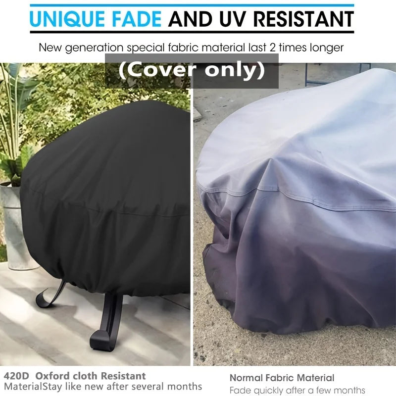 Heavy-duty Material Round Fire Pit Cover, Suitable for 28-48 Inch Fire Pits, Outdoor Patio Cover Round Cover