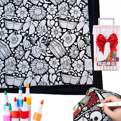 DIY Coloring Washable Fleece Throw Blanket, a Soft and Cozy Art Project Suitable for Both Kids and Adults