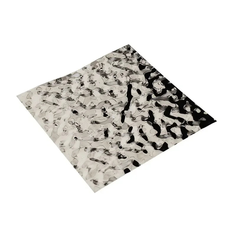 Aqumotic Peel and Stick Wallpaper Customized Wave Decorative PVC Plate Background Wallpapers Fake Metal Mirror Embossed