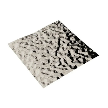 Aqumotic Peel and Stick Wallpaper Customized Wave Decorative PVC Plate Background Wallpapers Fake Metal Mirror Embossed